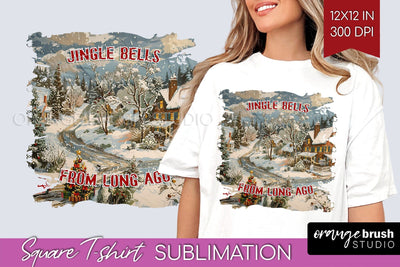 Retro Christmas Sublimation, Xmas Square Tshirt Background Sublimation OrangeBrushStudio 