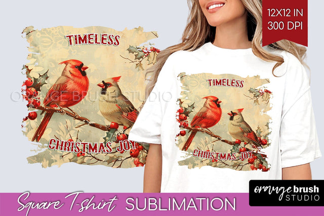 Retro Christmas Sublimation, Xmas Square Tshirt Background Sublimation OrangeBrushStudio 