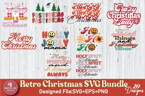 Retro Christmas SVG Bundle - Merry Christmas Quote T-Shirt SVG jacpot007 