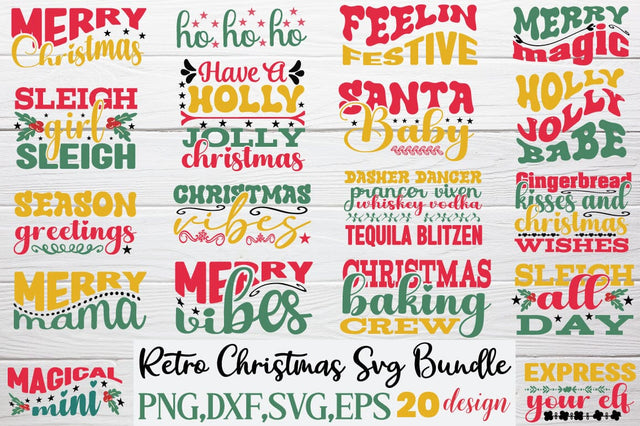 Retro Christmas Svg Bundle SVG Angelina750 