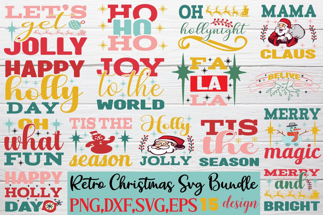 Retro Christmas Svg Bundle SVG Angelina750 