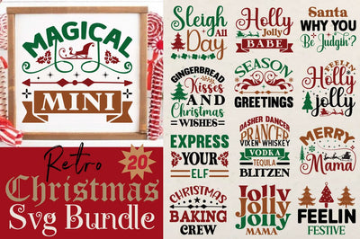 Retro Christmas Svg Bundle SVG Angelina750 