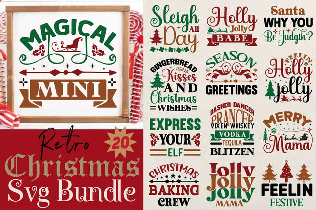 Retro Christmas Svg Bundle SVG Angelina750 
