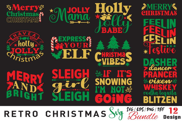 Retro Christmas SVG Bundle SVG Angelina750 