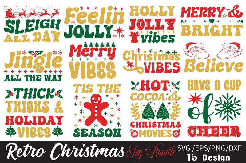 Retro Christmas SVG Bundle SVG Angelina750 