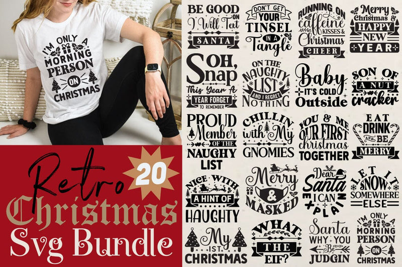 Retro Christmas Svg Bundle SVG Angelina750 