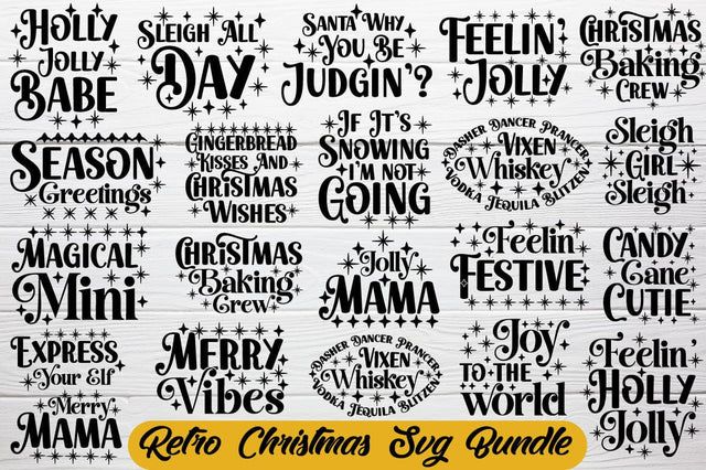Retro Christmas Svg Bundle SVG Angelina750 
