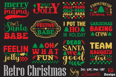 Retro Christmas SVG Bundle SVG Angelina750 