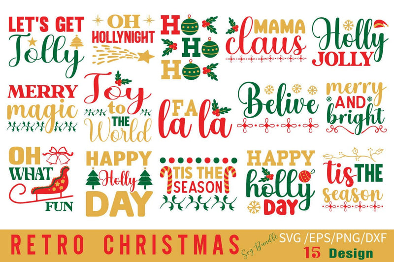 Retro Christmas Svg Bundle SVG Angelina750 