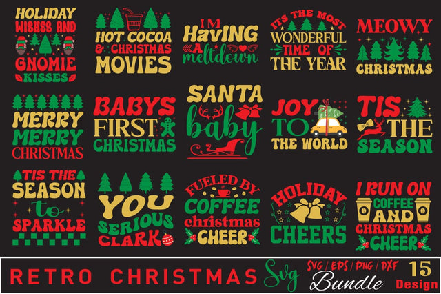 Retro Christmas Svg Bundle SVG Angelina750 