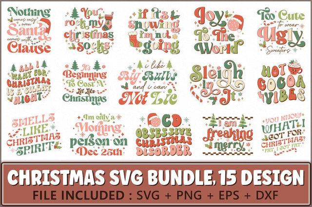 Retro Christmas SVG Bundle SVG Shetara Begum 