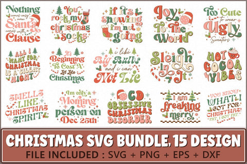Retro Christmas SVG Bundle SVG Shetara Begum 