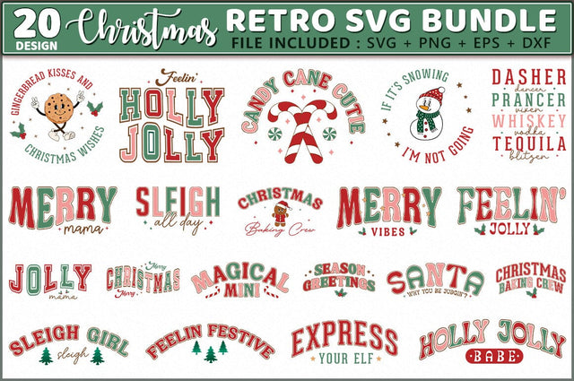 Retro Christmas SVG Bundle SVG Shetara Begum 