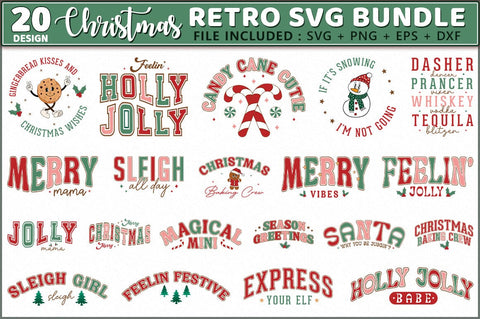 Retro Christmas SVG Bundle SVG Shetara Begum 