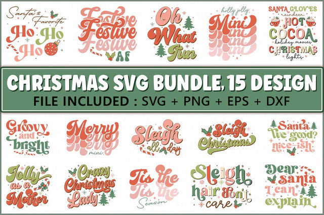 Retro Christmas SVG Bundle SVG Shetara Begum 