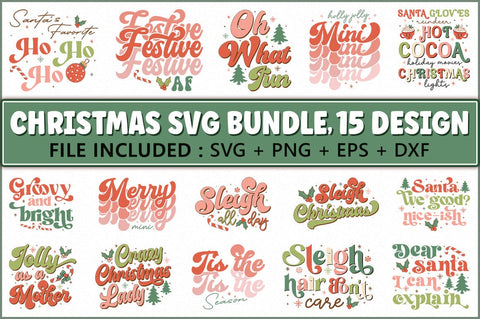Retro Christmas SVG Bundle SVG Shetara Begum 