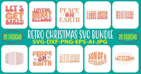 Retro Christmas SVG Bundle SVG Syaman 