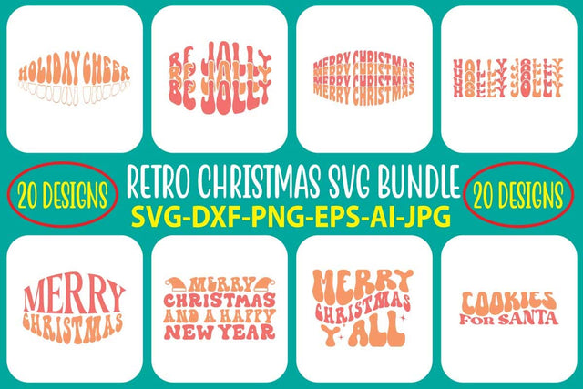 Retro Christmas SVG Bundle SVG Syaman 