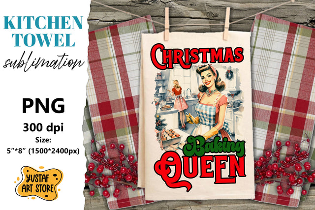 Retro Christmas towel sublimation. Merry Christmas Sublimation Yustaf Art Store 