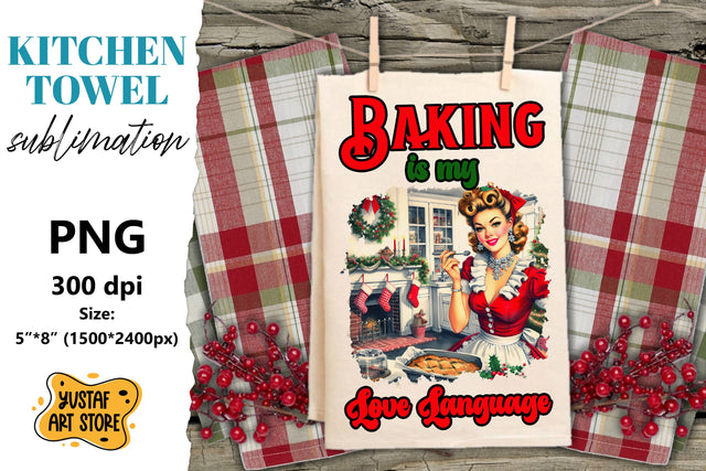 Retro Christmas towel sublimation. Merry Christmas Sublimation Yustaf Art Store 