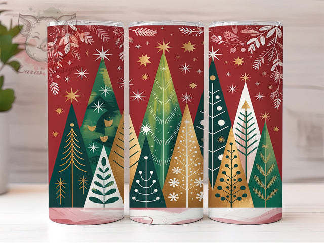Retro Christmas Tree Tumbler, Mid Century Holiday Sublimation Design, Vintage Magic Tree Art, 20oz Christmas Tumbler, Whimsical Retro Mug, Stylish Holiday Cup, Festive Mid Century Wrap Sublimation Lara' s Designs 