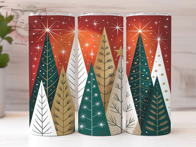 Retro Christmas Tree Tumbler, Mid Century Holiday Sublimation Design, Vintage Magic Tree Art, 20oz Christmas Tumbler, Whimsical Retro Mug, Stylish Holiday Cup, Festive Mid Century Wrap Sublimation Lara' s Designs 