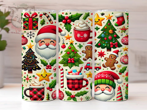 Retro Christmas Tumbler, Checkered Christmas Tumbler, Santa Claus Tumbler, Merry Christmas Tumbler, 20oz Tumbler Wrap, Sublimation Design, Digital Download, Cricut Design Sublimation Lara' s Designs 