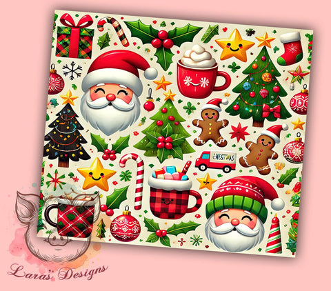Retro Christmas Tumbler, Checkered Christmas Tumbler, Santa Claus Tumbler, Merry Christmas Tumbler, 20oz Tumbler Wrap, Sublimation Design, Digital Download, Cricut Design Sublimation Lara' s Designs 