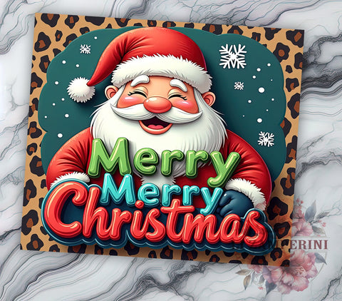 Retro Christmas Tumbler, Santa Claus PNG, Leopard Print Christmas, Holiday Drinkware, Merry Christmas Tumbler Wrap, Festive Sublimation Design, Unique Christmas Gift Sublimation Li Zamperini 