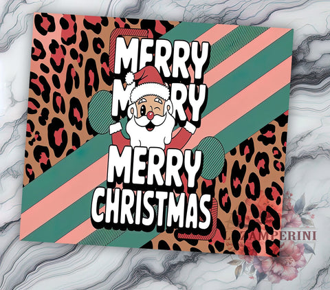 Retro Christmas Tumbler, Santa Claus PNG, Leopard Print Christmas, Holiday Drinkware, Merry Christmas Tumbler Wrap, Festive Sublimation Design, Unique Christmas Gift Sublimation Li Zamperini 
