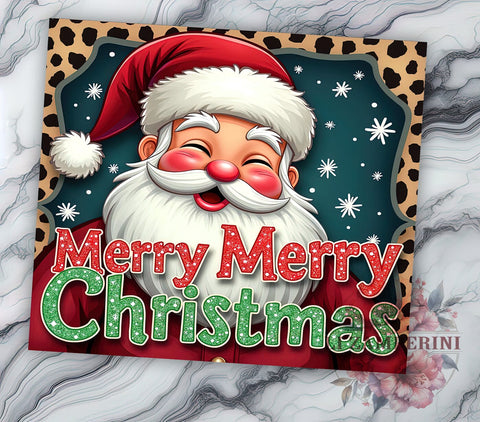 Retro Christmas Tumbler, Santa Claus PNG, Leopard Print Christmas, Holiday Drinkware, Merry Christmas Tumbler Wrap, Festive Sublimation Design, Unique Christmas Gift Sublimation Li Zamperini 