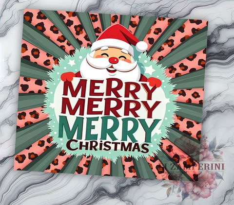 Retro Christmas Tumbler, Santa Claus PNG, Leopard Print Christmas, Holiday Drinkware, Merry Christmas Tumbler Wrap, Festive Sublimation Design, Unique Christmas Gift Sublimation Li Zamperini 