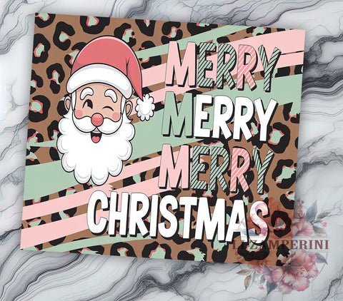 Retro Christmas Tumbler, Santa Claus PNG, Leopard Print Christmas, Holiday Drinkware, Merry Christmas Tumbler Wrap, Festive Sublimation Design, Unique Christmas Gift Sublimation Li Zamperini 