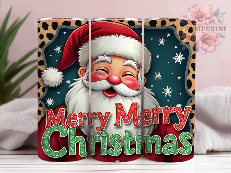 Retro Christmas Tumbler, Santa Claus PNG, Leopard Print Christmas, Holiday Drinkware, Merry Christmas Tumbler Wrap, Festive Sublimation Design, Unique Christmas Gift Sublimation Li Zamperini 