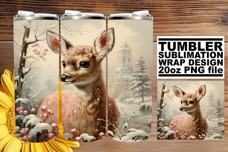 Retro Christmas Tumbler Wrap Sublimation - Watercolor Design Sublimation afrosvg 