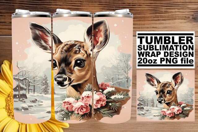 Retro Christmas Tumbler Wrap - Watercolor Holiday Pattern Sublimation afrosvg 