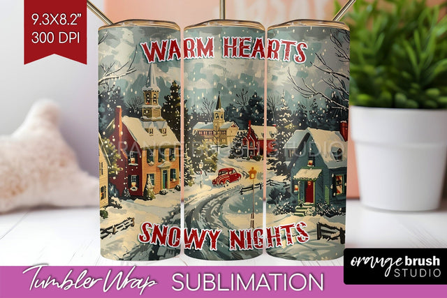 Retro Christmas Tumbler Wrap - Xmas Tumbler Sublimation Sublimation OrangeBrushStudio 