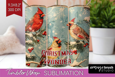 Retro Christmas Tumbler Wrap - Xmas Tumbler Sublimation Sublimation OrangeBrushStudio 