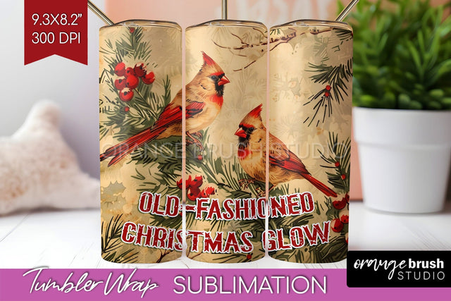 Retro Christmas Tumbler Wrap - Xmas Tumbler Sublimation Sublimation OrangeBrushStudio 