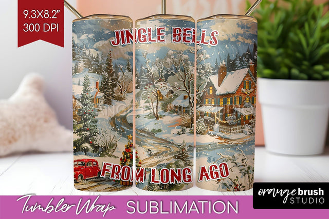 Retro Christmas Tumbler Wrap - Xmas Tumbler Sublimation Sublimation OrangeBrushStudio 