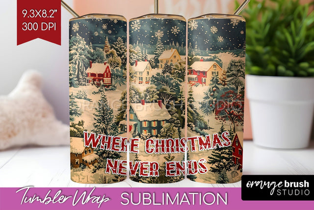 Retro Christmas Tumbler Wrap - Xmas Tumbler Sublimation Sublimation OrangeBrushStudio 
