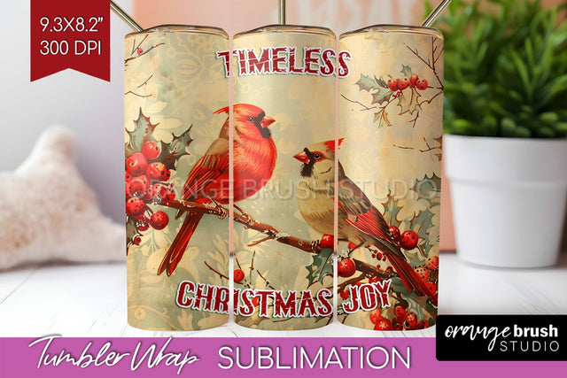 Retro Christmas Tumbler Wrap - Xmas Tumbler Sublimation Sublimation OrangeBrushStudio 