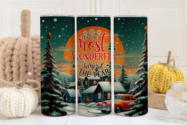 Retro Christmas Tumbler Wraps, Vintage Truck Christmas Tumbler Sublimation Design PNG, Tumbler Wrap for Son Husband Boyfriend Father Dad Sublimation BouDesign 