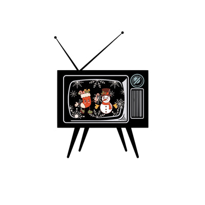 Retro Christmas TV SVG digital download, Classic Christmas clip art, Vintage Television Old Fashion TV Silhouette Clipart Cut File cricut SVG Whitetailcrafts 