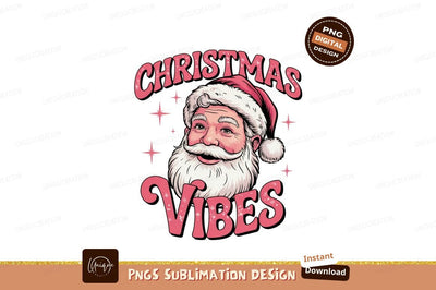 Retro Christmas Vibes Santa Claus Vector Sublimation Designangry 