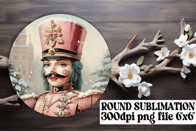 Retro Christmas Watercolor PNG Keychain Round Design Sublimation afrosvg 