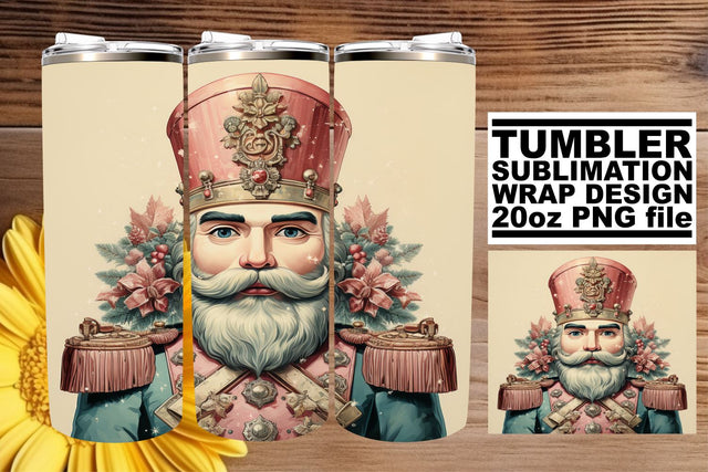 Retro Christmas Watercolor Wrap - Tumbler Sublimation 20oz Design Sublimation afrosvg 