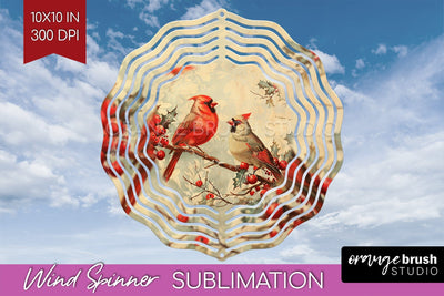 Retro Christmas Wind Spinner PNG - Xmas Holiday Sublimation Sublimation OrangeBrushStudio 