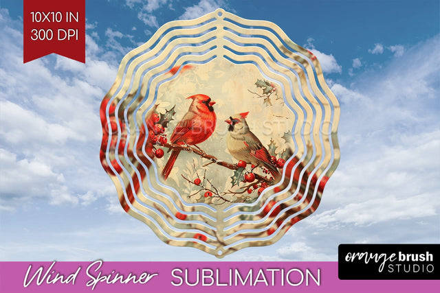 Retro Christmas Wind Spinner PNG - Xmas Holiday Sublimation Sublimation OrangeBrushStudio 