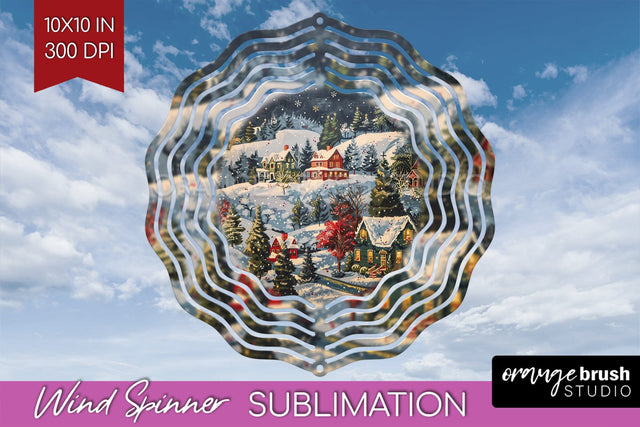 Retro Christmas Wind Spinner PNG - Xmas Holiday Sublimation Sublimation OrangeBrushStudio 